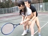 Sweet-looking asian chick widens legs and acquires fingered