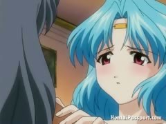 blue haired hentai