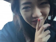 Sexy Asian Amateur Masturbating in the Car