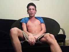 Skinny Amateur Shane Beats His Big Meat