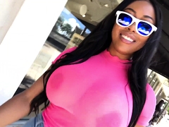 CamSoda - Moriah Mills struts in public showing big tits