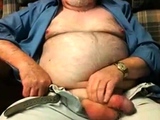 Hairy Grandpa Bear Fondling His Cock