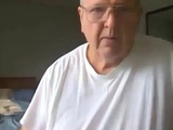 old man jerking his big dick