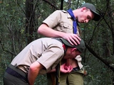 ScoutBoys Cole Blue barebacks twink Ian along outdoor trail