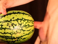 Muscular Stud Fucks And Cums On Watermelon